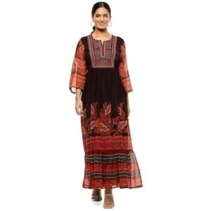 BIBA Women Georgette Printed Tiered Dress