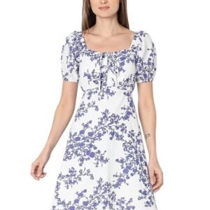 VERO MODA Women's Polyester Fit and Flare Above The Knee Dress