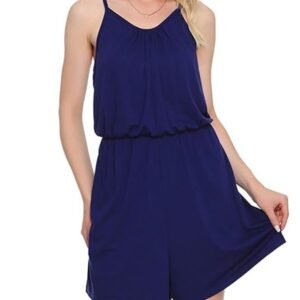 BQFAFA Women's Summer Sleeveless Shoulder Strap Adjustable Jumpsuits Loose Casual Shorts Romper with Pockets