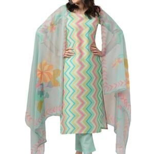 ANNI DESIGNER Women's Rayon Blend Straight Printed Kurta with Pant & Dupatta