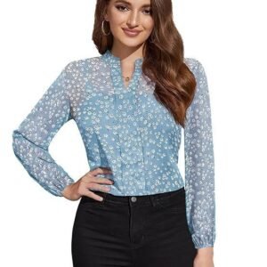 Toochki Women's Georgette Floral Straight Western Top | Winter Top | Western Top | Top for Women | Latest Women Top | Trendy Women Top