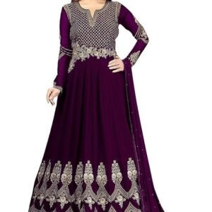 TRENDMALLS Women's Georgette Embroidery Salwar Suit Anarkali Kurta Set with Dupatta