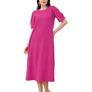 PURVAJA Women’s A-Line Below Knee Length Dress