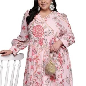 A Plus by Ahalyaa Women's Georgette Modern Maxi Ethnic Dresses