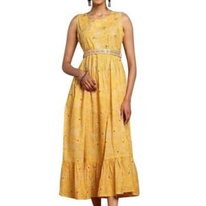 Indya Women's Fit and Flare Standard Length Dress