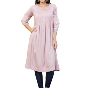Globus Women's Viscose Relaxed Fit A Line Kurta
