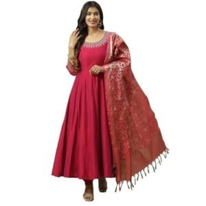 BIBA Women Poly Viscose Anarkali Kurta Churidar Suit Set