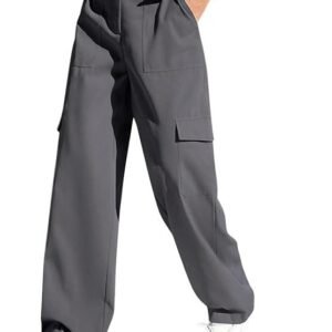 GRECIILOOKS Regular Fit Trousers for Women | Women Trousers | Women's High-Waisted Pant | Women Trousers Pants | Korean Trousers for Women