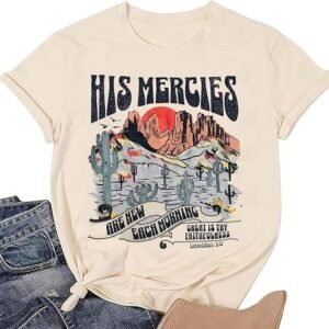 His Grace is Enough Tshirt Women Cute Jesus Christian Faith Shirts Cotton Graphic Tops Blouse