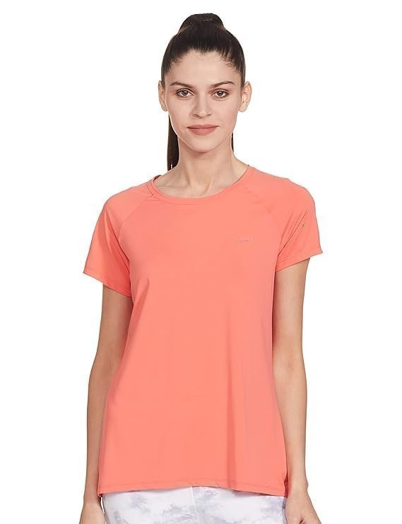 Van Heusen Women Proactive Regular Fit T-Shirt - Polyamide Elastane - Anti Bacterial, Round Neck, Quick Dry, Short Sleeve