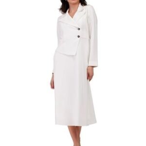 FableStreet A-line Jacket Dress - White