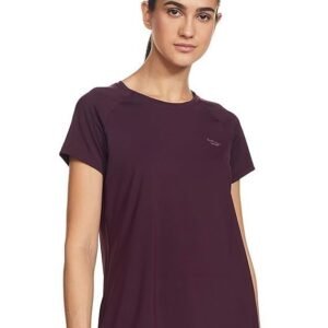 Van Heusen Women Proactive Regular Fit T-Shirt - Polyamide Elastane - Anti Bacterial, Round Neck, Quick Dry, Short Sleeve