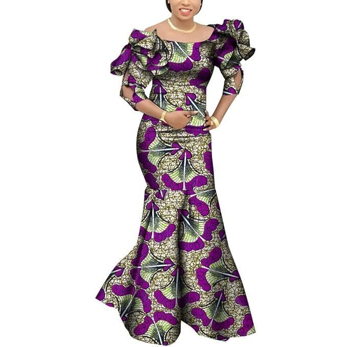 Fashion Robe Africaine Femme Elegant Maxi Long Dresses African Ankara Print Mermaid Dresses Dashiki Evening Gowns