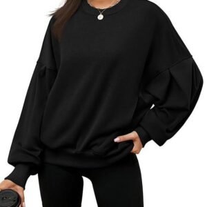 ZHENWEI Womens Fall Oversized Sweatshirts Crewneck Fleece Hoodie Casual Fashion Pullover Sweaters Outfits with Pockets