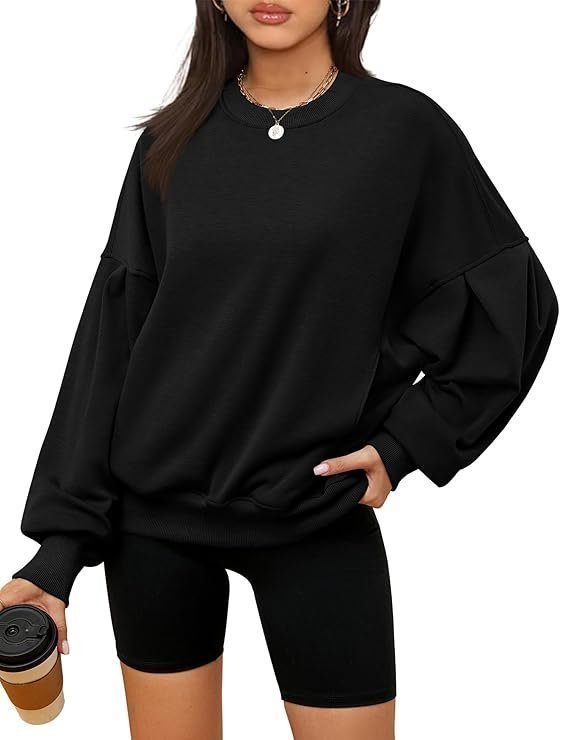 ZHENWEI Womens Fall Oversized Sweatshirts Crewneck Fleece Hoodie Casual Fashion Pullover Sweaters Outfits with Pockets