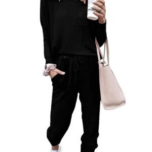 Bofell Lounge Sets for Women 2 Piece Fall Outfits 2023 Fashion Trending Now Sweatsuits Tracksuits with Pockets Loose Fit