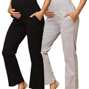 The Mom Store Maternity Track Pants | for Pregnant Women with Ultimate Comfort | Prenatal Yoga Pants