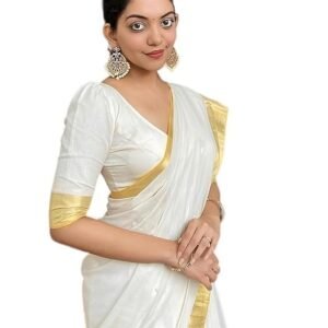Yashika Women's Trendy Cotton Silk Saree with Blouse Material|| Pongal Special South Indian kerala Saree With Blouse Piece