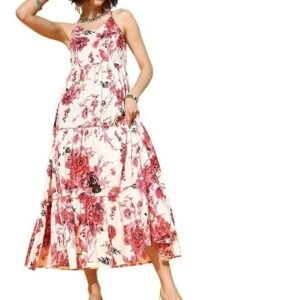 YUFTA Multicoloured Floral Printed Sleeveless Maxi Dress