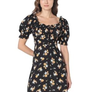 VERO MODA Women's Rayon Fit and Flare Mini Dress