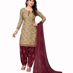 Yashika Women's Crepe Printed Unstitched Salwar Suit Dress Material With Dupatta