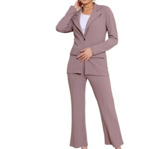 Selvia Co-ord Set for Women|Collared Neck Co-ord Set for Women| Blazer and Trouser|Solid Co-ord Set|Coat and Pant|2 Piece|Formal Co-ord Set for Women| Lycra Co-ord Set