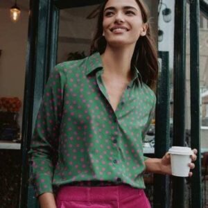 Women Regular Fit Printed Spread Collar Casual Shirt