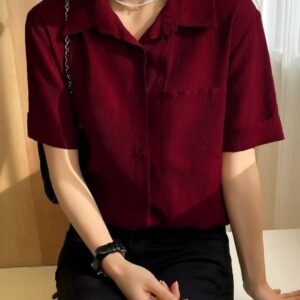 Women Regular Fit Striped Cut Away Collar Casual Shirt